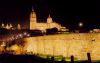 Salamanca, Leon, Spain: nocturnal - Roman bridge and the Cathedrals / puente romano -  Old City of Salamanca - Unesco world heritage site (photo by M.Torres)