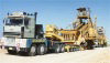 Libya - Man Made River project: digger used to create the trench - bulldozer on a truck (photo by G.Frysinger)