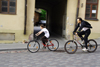 Lithuania - Vilnius: cyclists - streets of Uzupis-Bohemian area of Vilnius - photo by Sandia