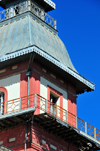 Antananarivo / Tananarive / Tana - Analamanga region, Madagascar: balcony of the Palais de Andafiavaratra - built by William Pool for prime minister Rainilaiarivony - Rue Ravelojaona - photo by M.Torres