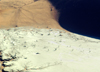 Namibia: Aerial view of Deadvlei - dead trees and dune, Hardap region - photo by B.Cain