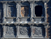 Nepal - Langtang region - art on the wood facade of a house - photo by E.Petitalot