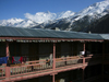 Manang, Gandaki Zone, Nepal: balcony and mountains - Annapurna Circuit - photo by M.Samper