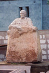 Artsakh - Nagorno Karabakh - Xankandi / Stepanakert: half man - half stone (photo by M.Torres)