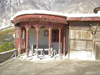 Karimabad / Baltit - Northern Areas, Pakistan: Baltit fort - roof pavillion - Hunza Valley - photo by D.Steppuhn