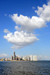 Panama City / Ciudad de Panama: sky, Punta Paitilla and Punta Pacifica skyline from las las Bovedas - rascacielos - photo by M.Torres