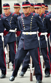 Lima, Peru: soldiers in 19th century uniforms - Palace of Government change of the guard - Plaza de Armas - photo by M.Torres