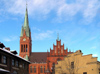 Poland - Torun: Church spire - photo by J.Kaman