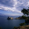 Lake Baikal, Irkutsk oblast, Siberia, Russia: Chuzir, Olkhon / Olchon Island in Lake Baikal, Rock of the Shaman, traditional sacred and religious place - cape Burkhan - photo by A.Harries