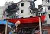 Chechnya, Russia - Grozny - market with baloons in front of destroyed buildings - photo by A.Bley