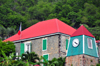 Gustavia, St. Barts / Saint-Barthlemy: Sous-Prefecture, the old Swedish jail, and the Swedish Bell Tower, the only surviving part of a presbyterian church destroyed by an hurricane - Clocher sudois - campanile d'une ancienne glise luthrienne - photo by M.Torres