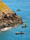 Lagoa Azul, Lobata district, So Tom and Prncipe / STP: fishermen return / regresso dos pescadores - dongos - photo by M.Torres