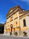 Sassari / Tthari, Sassari province, Sardinia / Sardegna / Sardigna: faade of the church of San Giuseppe - designed by the engineer Francesco Agnesa, with a touch of Gaetano Cima inspiration - Via Giorgio Asproni, corner with corso regina Margherita - photo by M.Torres