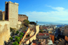 Cagliari, Sardinia / Sardegna / Sardigna: Elephant Tower / Torre dell'Elefante, University Rectory, Balice bastion - view over the city and harbour, Golfo degli Angeli - Largo Carlo Felice - quartiere Castello - photo by M.Torres