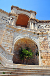 Cagliari, Sardinia / Sardegna / Sardigna: steps to Bastione Saint Remy - stairs on Piazza Costituzione - quartiere Castello - photo by M.Torres