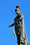 Cagliari, Sardinia / Sardegna / Sardigna: statue of Carlo Felice / Charles Felix dressed as a Roman soldier - sculptor Andrea Galassi - King of Sardinia, Duke of Savoy, Piedmont and Aosta - Largo Carlo Felice, Piazza Yenne - Carlo Felice di Savoia, Re di Sardegna - quartiere di Stampace - photo by M.Torres