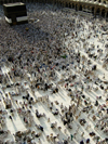 Mecca / Makkah, Saudi Arabia: view from third floor of Haram Mosque where pilgrims wait for praying time facing the Kaaba - photo by A.Faizal