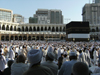 Mecca / Makkah, Saudi Arabia: Muslims circumambulate the Kaaba, the building where Muslims face five times a day, everywhere in the world in prayer - the Kaaba is a large masonry structure roughly of cubic shape, made of granite from the hills near Mecca - Haram Sharif - photo by A.Faizal