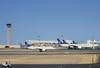 Jeddah, Saudi Arabia: King Abdulaziz International Airport (KAIA) - control tower and Hajj Terminal - parked Saudi Arabian Airlines aircraft - Mecca Region - photo by M.Torres