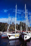 Seychelles - La Digue island: yachts in the port - photo by F.Rigaud