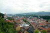 Western Slovakia / Zpadoslovensk - Trencn: Mierov Square and town center seen from the castle (photo by P.Gustafson)