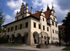 Slovakia - Levoca - Presov Region: Old medieval Town Hall with 'cage of shame' punishment cage - photo by J.Fekete