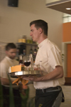 Waiter in cafe / bar Bistro Ambient, Ljubljana , Slovenia - photo by I.Middleton