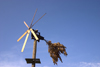 Slovenia - Klopotec, wooden wind powered rattlers designed to scare of birds from the vineyards on outskirts of Brezice - photo by I.Middleton