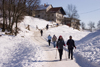 hikers on a sunny winter day - Smarna Gora mountain on the outskirts of Ljubljana, Slovenia - photo by I.Middleton