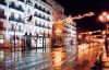 Spain / Espaa - Cantabria - Santander: along Paseo de Pereda - rainy night (photo by Miguel Torres)