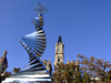 Spain / Espaa - Valencia: Plaza de Ayuntamiento - spiral and the City Hall (photo by M.Bergsma)