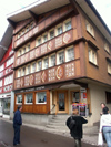 Appenzell (Appenzell Innerrhoden / Rhodes-Intrieures / Appenzell Inner Rhodes): Mac Fuster's Imbissecke - Cafe Fuster - Hauptgasse (photo by Christian Roux)