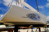 Port of Spain, Trinidad: under repair racing boat at the harbour - 'Storm' - photo by E.Petitalot