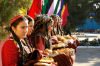 Turkmenistan - Ashghabat: women at an welcome ceremony - folklore festival - photo by G.Karamyanc