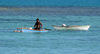 Funafuti atoll, Tuvalu: the lagoon - fisherman in an outrigger boat - photo by G.Frysinger