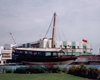 UAE - Ras al Khaimah / Ras al Khaymah / RKT: naval relic - marooned dhow - photo by M.Torres