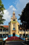 Kampala, Uganda: colonial school building, gopuram style clock tower of Daffodils Academy seen from the garden, Prince Charles Drive - photo by M.Torres