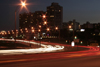 Montevideo, Uruguay: Rambla del Buceo at night - lights - long exposure - photo by A.Chang