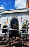 Burlington, Vermont, USA: the Chittenden County Trust Company is now the R R Irish pub - sidewalk cafe - Church Street Marketplace - Burlington Town Center - photo by M.Torres