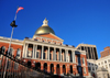 Boston, Massachusetts, USA: Massachusetts State House - brick bearing masonry building - Georgian Neoclassical style - Freedom Trail - photo by M.Torres