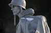 Washington, D.C., USA: Korean War Veterans Memorial by Frank Chalfant Gaylord II - statue of an exhausted soldier - The Mall - photo by C.Lovell