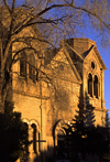 Santa F, New Mexico, USA: Saint Francis Cathedral - mother church of the Archdiocese of Santa Fe - Romanesque Revival style - photo by C.Lovell