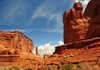 Arches National Park, Utah, USA: Park Avenue trail - looking north along the canyon, towards Courthouse Towers - photo by M.Torres