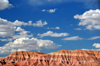 Painted Desert, Arizona, USA: parallel strata with intense colors - red, yellow and gray colored bands of theTriassic Chinle Formation - Navajo Nation - photo by M.Torres