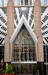 Charlotte, North Carolina, USA: Hearst Tower - ornate entrance detail - North Tryon Street - architects Smallwood, Reynolds, Stewart, Stewart & Associates - photo by M.Torres