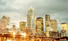 Seattle, Washington, USA: skyline - skyscrapers at dusk - photo by M.Torres