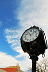 Kansas City, KS, USA: historical clock on Minnesota Avenue -  Winkler's Jewelry Store Clock, built in cast iron by Seth Thomas Clock Co. - photo by M.Torres