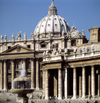 Vatican: St. Peter's Basilica - faade designed by Carlo Maderno - Basilica di San Pietro in Vaticano - UNESCO World Heritage Site - photo by J.Fekete