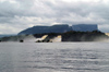 174 Venezuela - Bolivar - Canaima National Park - Salto Golondrina with tepuys in the background, Canaima lagoon - photo by A. Ferrari