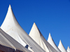 Layoune / El Aaiun, Saguia el-Hamra, Western Sahara: tents used for an exhibition - Place Oum Saad - photo by M.Torres